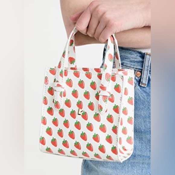 Larroude Handbags - Larroudé Mini Phoebe Tote Bag with Strawberry Print - sold out